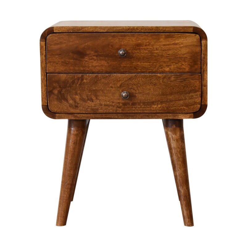 Curved Chestnut Nightstand