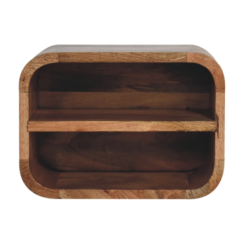 Oak-Ish Floating Open Curve Nightstand