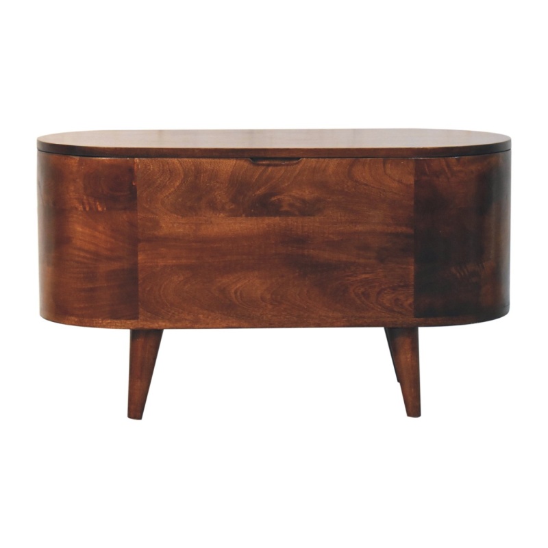 California Walnut Rounded Lid Up Blanket Box