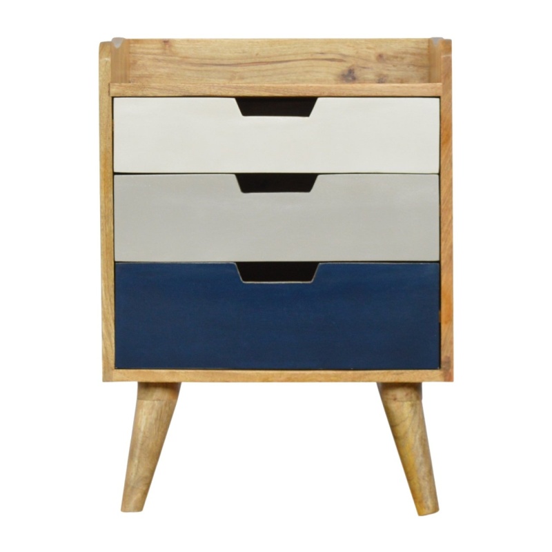 Navy And White Gradient Nightstand