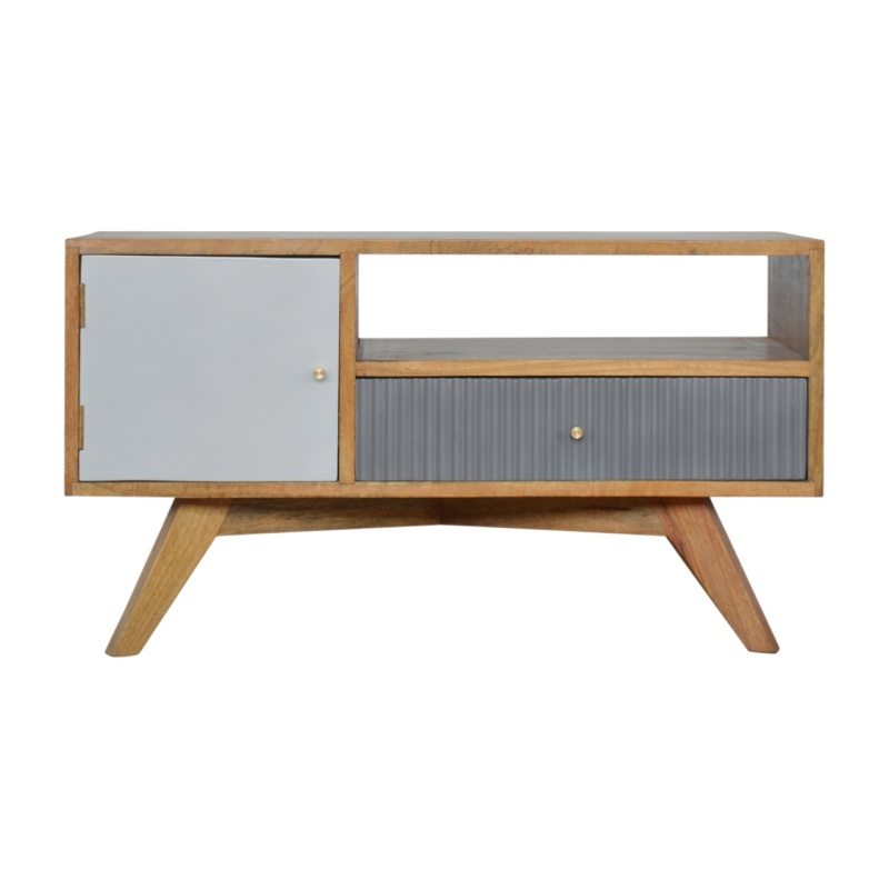 Line Grey Media Unit With Open Slot