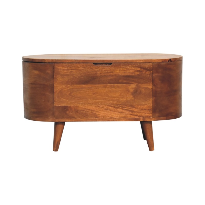 Chestnut Rounded Lid Up Blanket Box