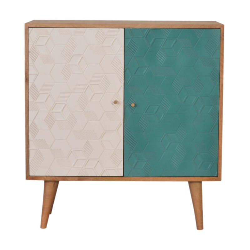 Acadia Teal And White Cabinet