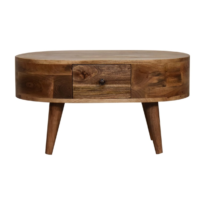 Mini Oak-Ish Rounded Coffee Table