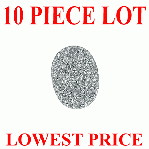 20X15 Mm Oval Mystic Silver Grey Drusy Quartz 10 Piece Lot