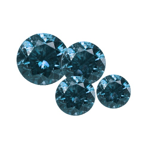2 Ct. Round Blue Diamond I2/I3 Clarity Lot Size 1-3 Mm
