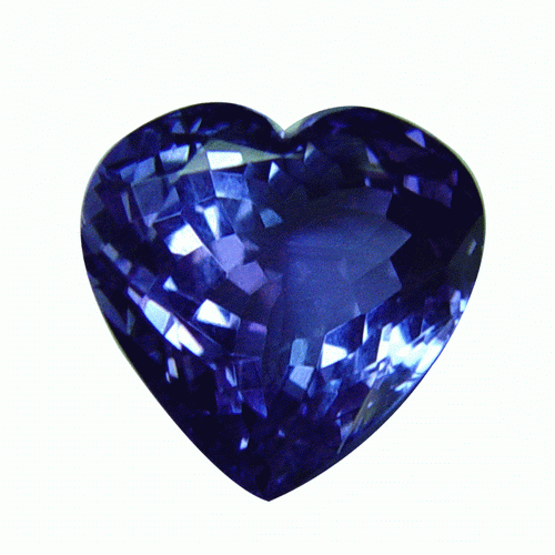 10 Mm Heart Shape Simulated Tanzanite in Fine Grade