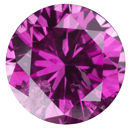 2.5 Mm 0.065 Ct Purple Diamond SI Clarity