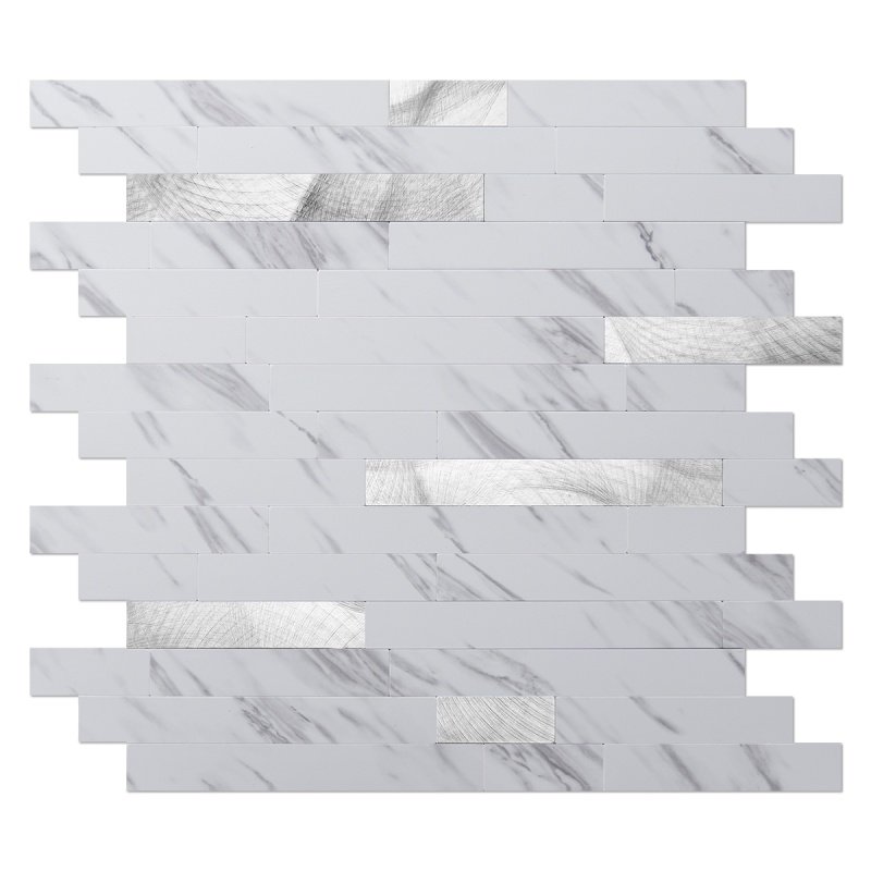 A16641p10-Art3d 10-Sheet Peel And Stick Backsplash Tile For Kitchen Bathroom Fireplace Laundry Room In White Marble Tone