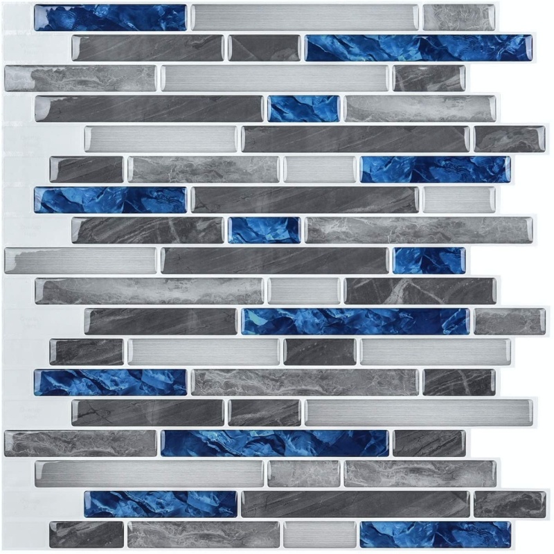 A17086 - Art3d Peel & Stick Brick Kitchen Backsplash Self-Adhesive Wall Tile Stone Design, 10 Sheets