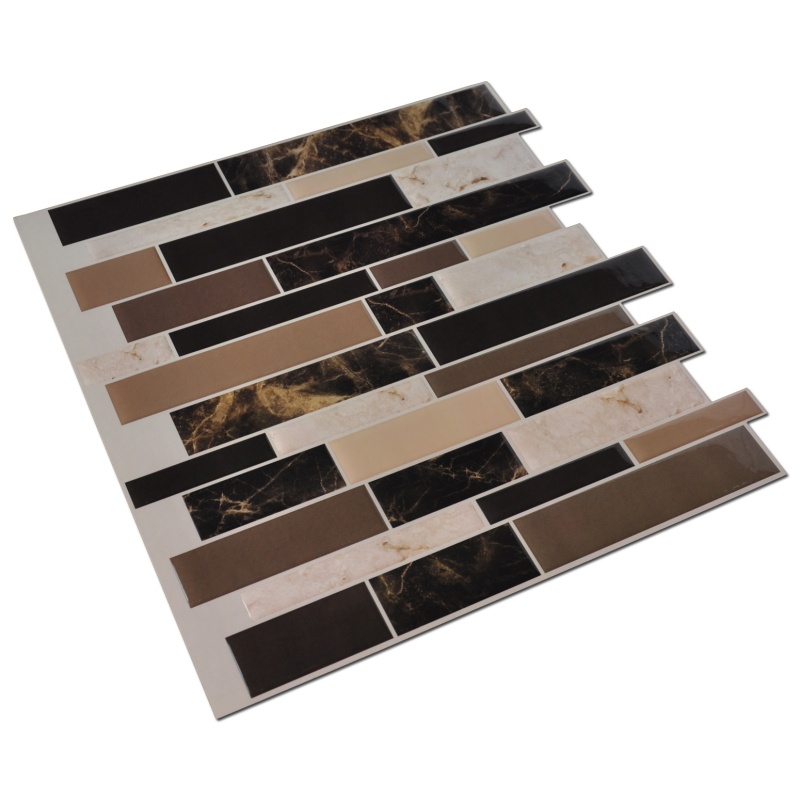 Vinyl Self-Adhesive Peel And Stick Backsplash Tiles For Kitchen, 12"X12" Set Of 10