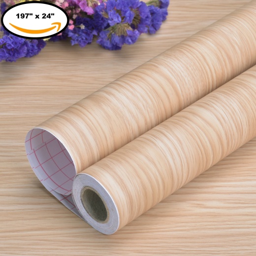 Art3d Peel And Stick Wallpaper Wood Wall Paper Self-Adhesive Contact Paper 197" X 24"