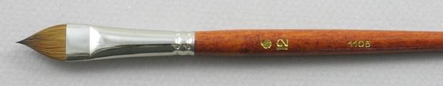 Trinity Brush Kolinsky Sable Long Handle Filbert Brush # 12 (Made in Russia)