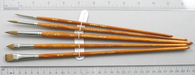 Trinity Brush Long-Handle Set of 5 Kolinsky Sable Art Brushes