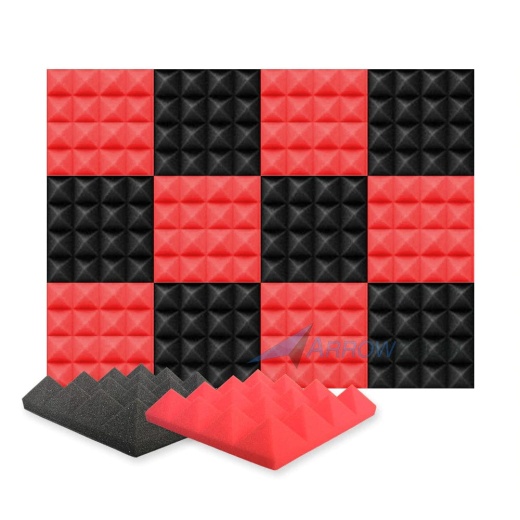 Arrowzoom Pyramid Series Acoustic Foam Master Kk1034 / Color: Baby Blue & Black / Pieces: 48 / Thickness: 25 X 25 X 5 Cm/ 10 X 10 X 2In