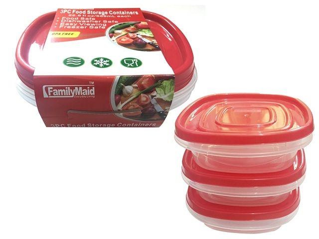 24 Pieces 3 Piece Square Food Container - Food Storage Containers
