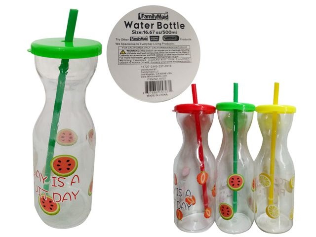 96 Pieces Printed Fruit Water Bottle - Drinking Water Bottle