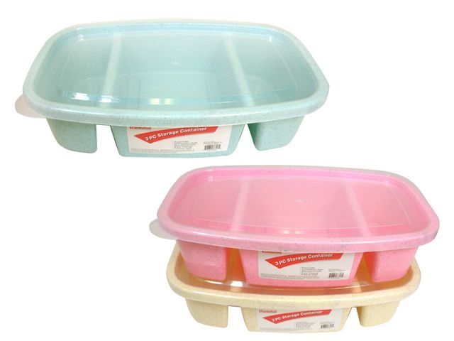 72 Pieces 3 Section Rectangular Food Container - Food Storage Containers