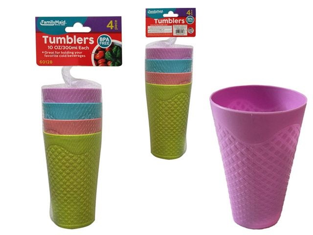 96 Pieces 4 Piece Tumbler Cups - Plastic Drinkware