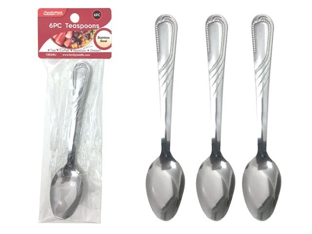96 Pieces 6 Piece Stainless Steel Teaspoons - Kitchen Cutlery