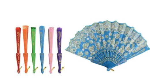 60 Pieces Folding Fan Metallic - Novelty Toys
