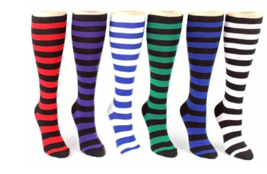 48 Pieces Ladies Knee High Sock Stripe Pattern - Womens Knee Highs