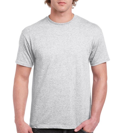12 Pieces Unisex Gildan Ash Grey Cotton T-Shirt, Size 5Xlarge - Mens T-Shirts