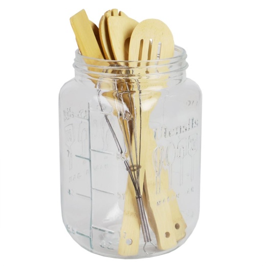 6 Pieces Home Basics 153.6 Oz. X-Large Glass Mason Canister Jar, Clear - Storage & Organization