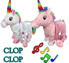 15 Pieces Jumbo Walking Rainbow Unicorns With Leash Lights And Sound - Light Up Toys