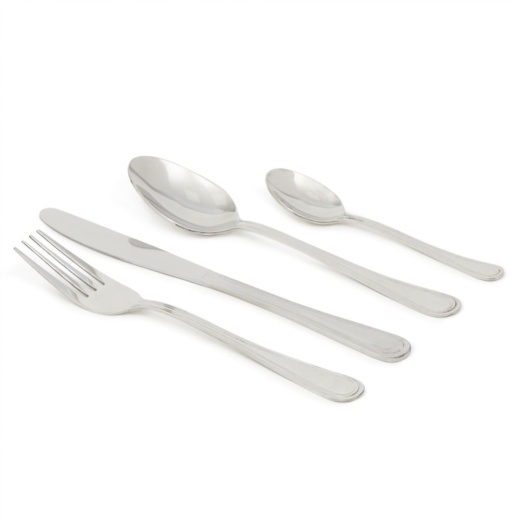 12 Pieces Home Basics Maya Stainless Steel Flatware Set, Silver