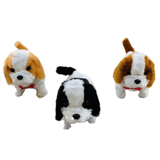 24 Pieces Barking And Walking Dog [Colored Ears & Tail] - Plush Toys