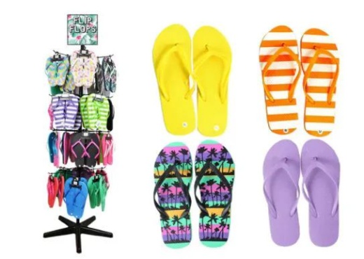 Flip Flop Rack Assorted Styles And Sizes - Women's Flip Flops