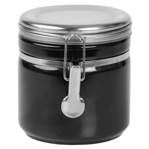 8 Pieces Home Basics 25 Oz. Canister With Stainless Steel Top, Black - Storage & Organization