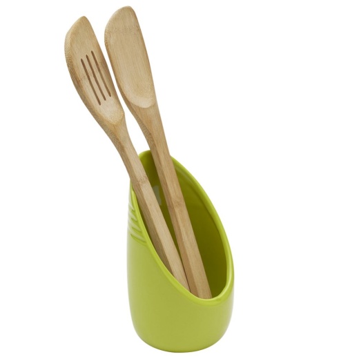 12 Pieces Home Basics Stand Up Ceramic Spoon Rest, Lime Green - Kitchen Cutlery