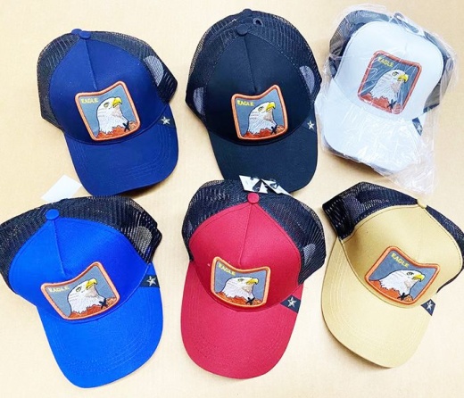 36 Pieces Eagle Summer Mesh Cap Assorted Color - Baseball Caps & Snap Backs