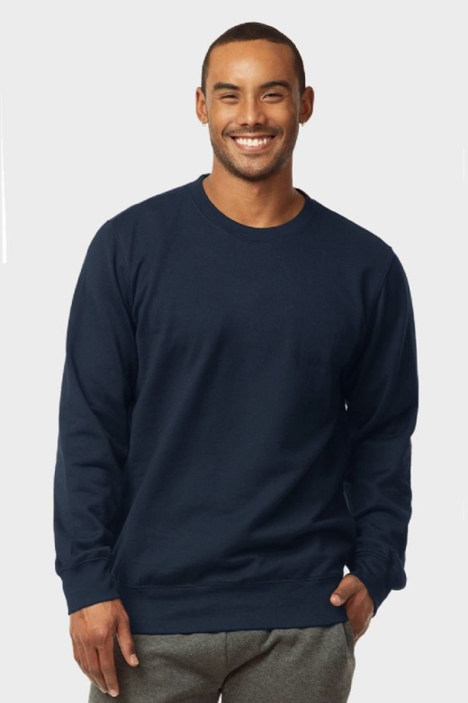 24 Pieces Mens Lightweight Fleece Sweatshirts in Navy Size Medium - Mens Sweat Shirt