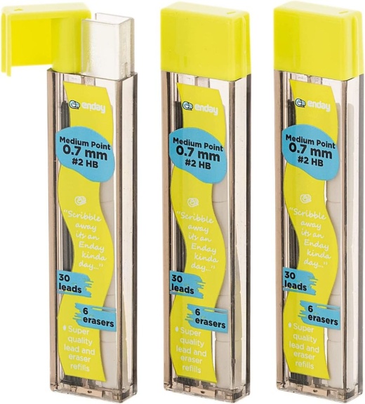 50 Pieces Eraser And Lead Refill Tube 0.7Mm (3/Pack) - Mechanical Pencils & Lead