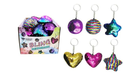 108 Pieces Sequin Pillow Keychain - Key Chains