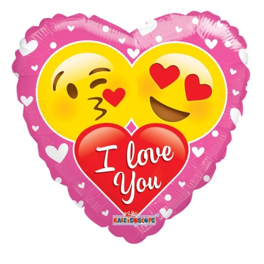 100 Pieces I Love You Valentine Balloon Emoji Heart Shape - Valentine Decorations