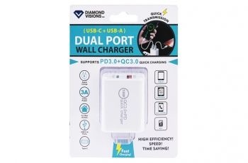 12 Pieces PD Fast Charge Dual USB Wall Charger