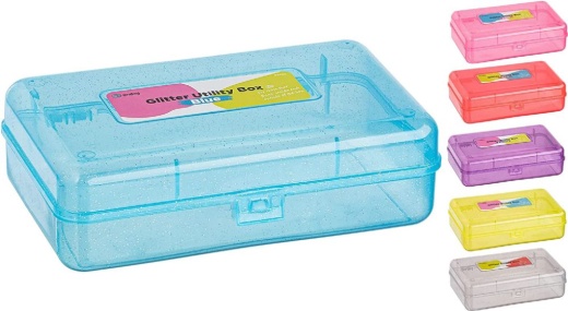 24 Pieces Glitter Bright Color Multipurpose Utility Box, Blue - Storage & Organization