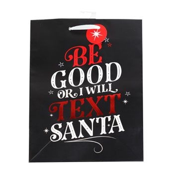 120 Pieces Gift Bag Christmas Be Good I Will Text Santa Red/Black 7.5 X 10 X 4.5 - Gift Bags Christmas