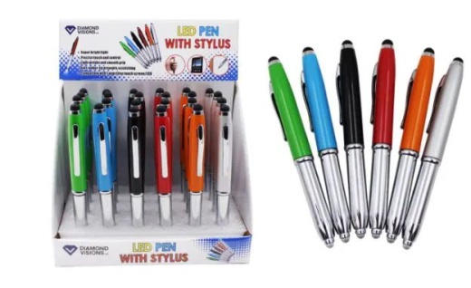 48 Pieces Pen with Stylus and LED Light - The Ultimate Writing and Drawing Solution