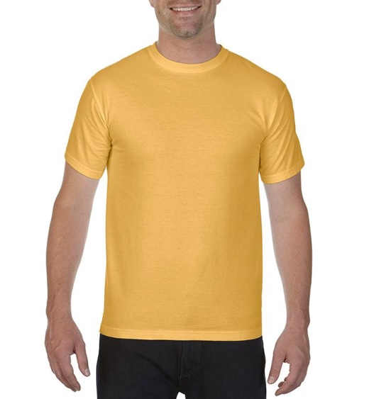 24 Pieces Men's Mustard Yellow Short Sleeve T-Shirts, Size 3Xlarge - Mens T-Shirts
