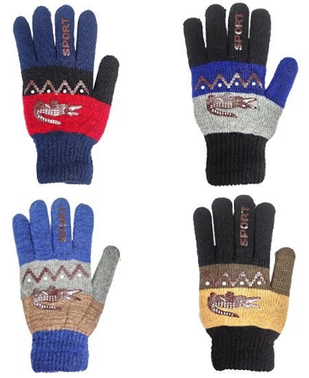 48 Pairs Glove Mix Colors Men Gloves - Knitted Stretch Gloves