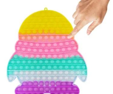 4 Pieces Bubble Pop Toy Jumbo Rainbow Penguin - Fidget Spinners