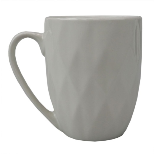 24 Pieces Home Basics Embossed Circle 11.5 Oz Ceramic Mug, White - Coffee Mugs