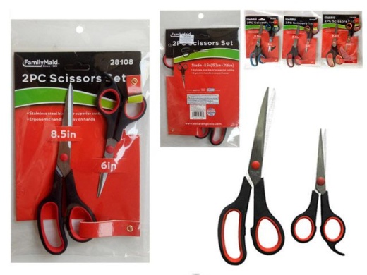 96 Pieces 2-Pack Scissors - Red and Blue Scissors Set