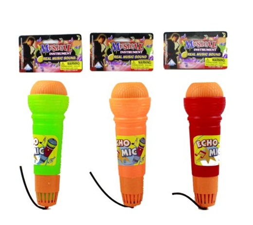 48 Pieces Echo Mic in Polybag with Header 3 Asst (Rd/Gn/Og) - Musical Instrument Accessories