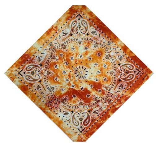 120 Pieces Orange Tye Dye Bandana - Bandanas